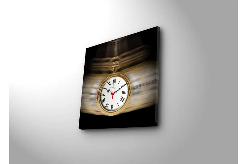 Dekorativ Canvasbilde med Klokke - Flerfarget - Innredning - Veggdekorasjon - Veggklokke