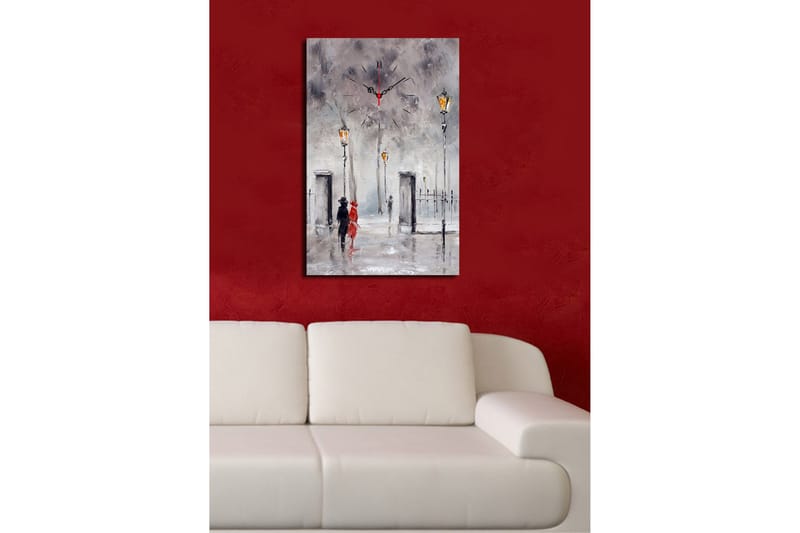 Dekorativ Canvasbilde med Klokke - Flerfarget - Innredning - Veggdekorasjon - Veggklokke