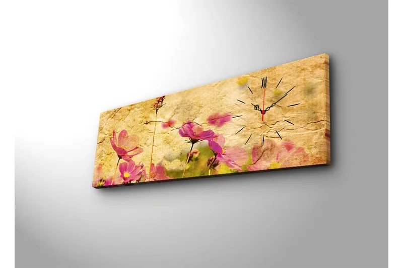 Dekorativ Canvasbilde med Klokke - Flerfarget - Innredning - Veggdekorasjon - Veggklokke