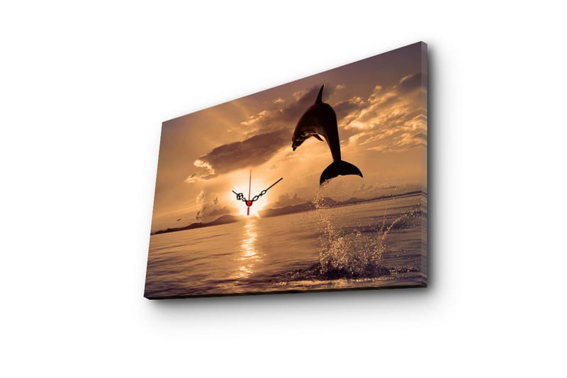 Dekorativ Canvasbilde med Klokke - Flerfarget - Innredning - Veggdekorasjon - Veggklokke