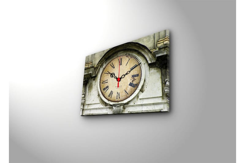 Dekorativ Canvasbilde med Klokke - Flerfarget - Innredning - Veggdekorasjon - Veggklokke