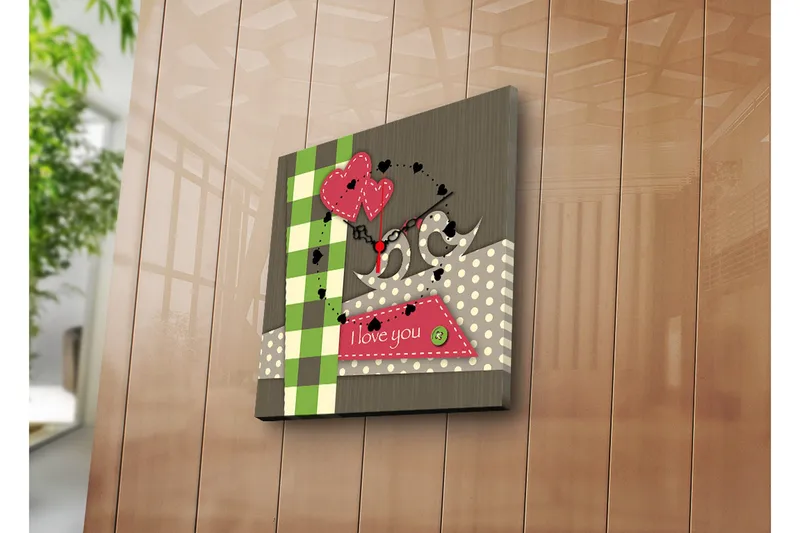 Dekorativ Canvasbilde med Klokke, Flerfarget