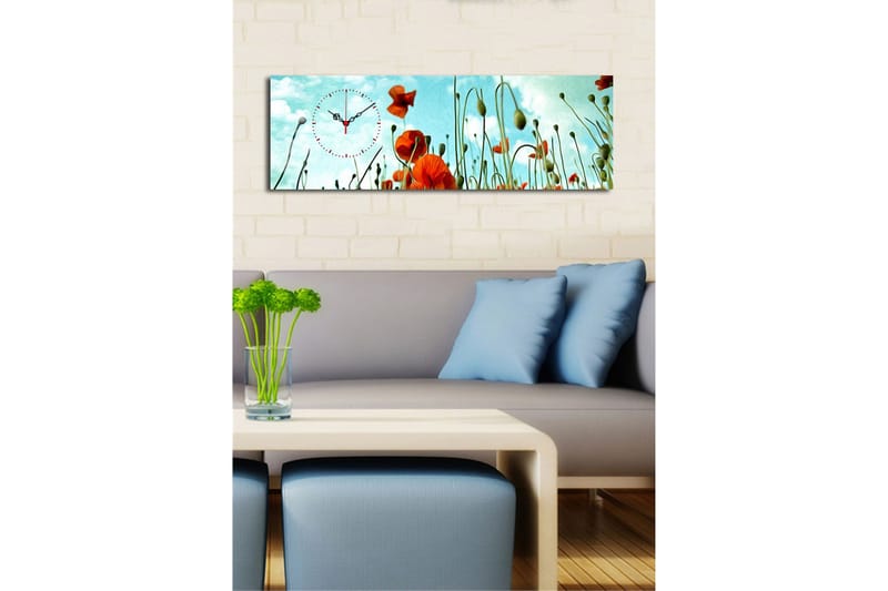 Dekorativ Canvasbilde med Klokke - Flerfarget - Innredning - Veggdekorasjon - Veggklokke