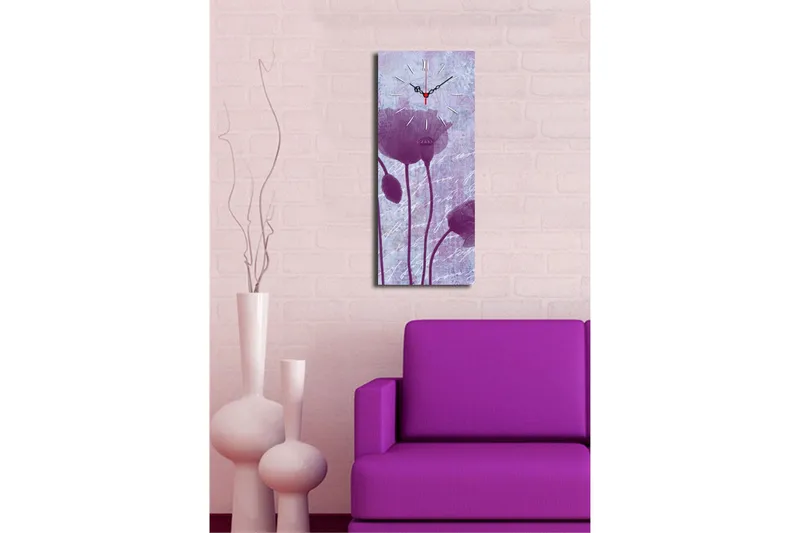 Dekorativ Canvasbilde med Klokke - Flerfarget - Innredning - Veggdekorasjon - Veggklokke