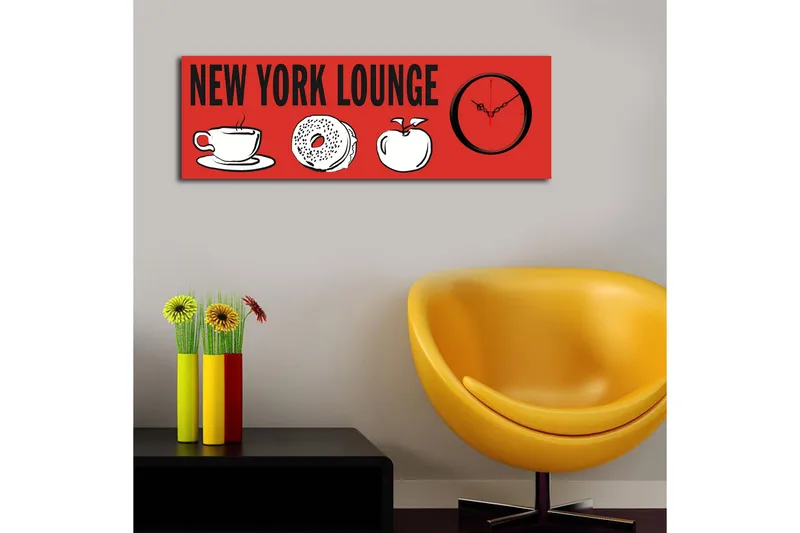 Dekorativ Canvasbilde med Klokke - Flerfarget - Innredning - Veggdekorasjon - Veggklokke