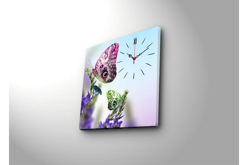 Dekorativ Canvasbilde med Klokke - Flerfarget - Innredning - Veggdekorasjon - Veggklokke