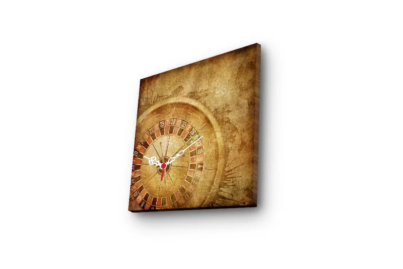 Dekorativ Canvasbilde med Klokke - Flerfarget - Innredning - Veggdekorasjon - Veggklokke