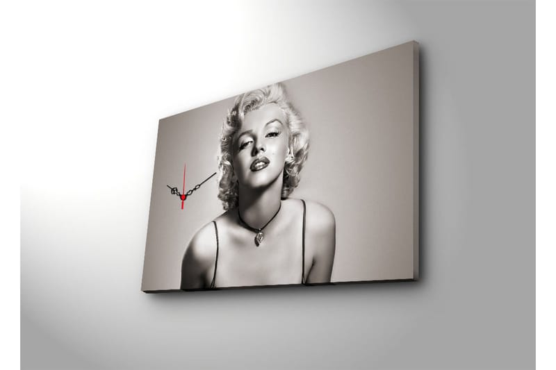 Dekorativ Canvasbilde med Klokke - Flerfarget - Innredning - Veggdekorasjon - Veggklokke