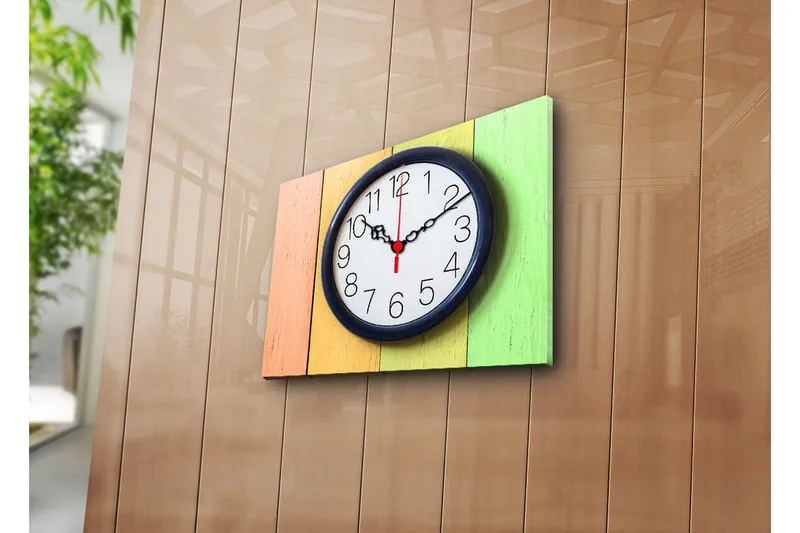 Dekorativ Canvasbilde med Klokke, Flerfarget