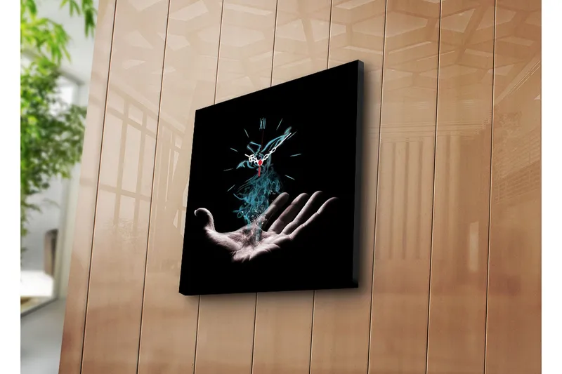 Dekorativ Canvasbilde med Klokke, Flerfarget