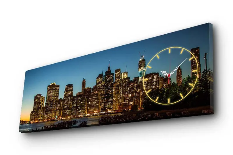 Dekorativ Canvasbilde med Klokke, Flerfarget