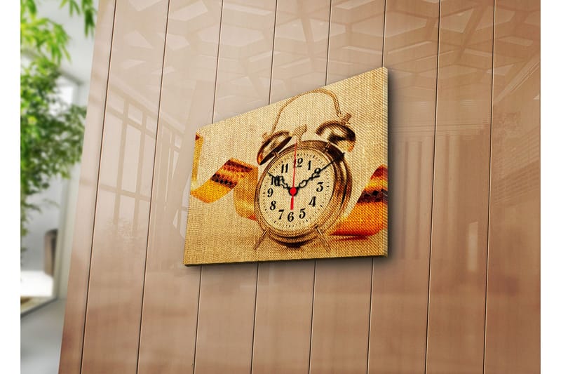 Dekorativ Canvasbilde med Klokke - Flerfarget - Innredning - Veggdekorasjon - Veggklokke