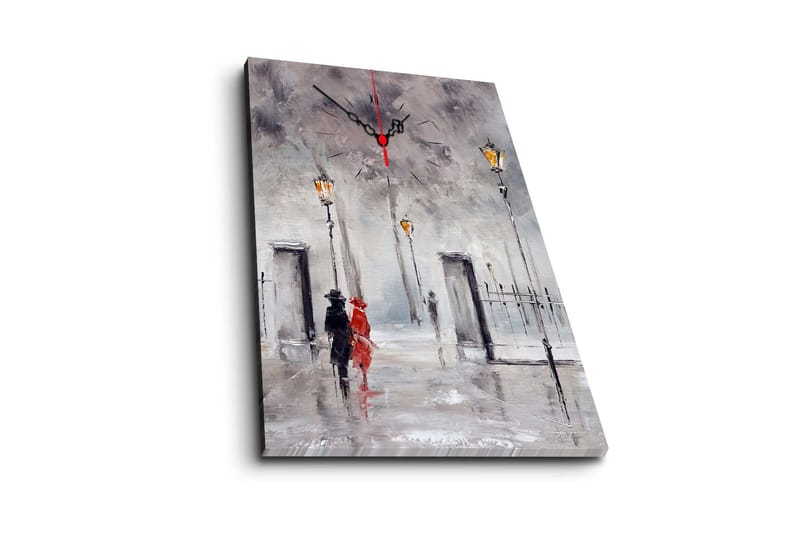 Dekorativ Canvasbilde med Klokke - Flerfarget - Innredning - Veggdekorasjon - Veggklokke