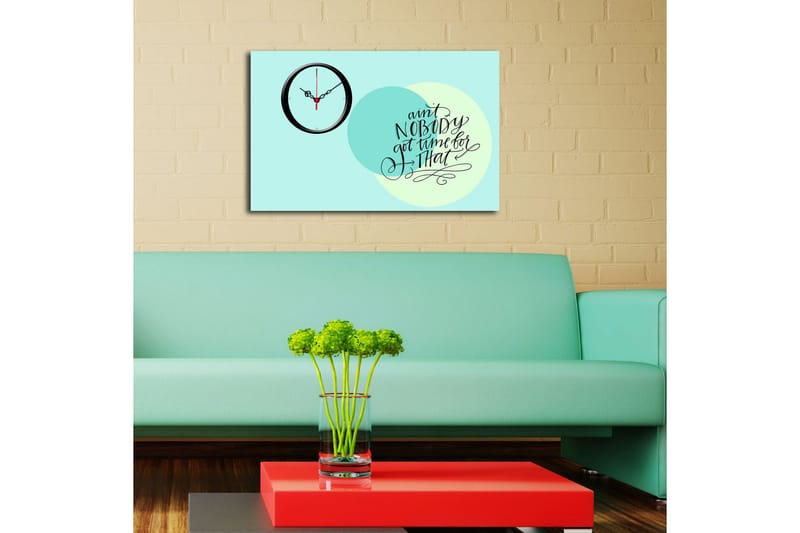 Dekorativ Canvasbilde med Klokke - Flerfarget - Innredning - Veggdekorasjon - Veggklokke