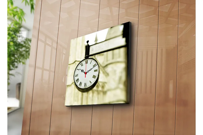 Dekorativ Canvasbilde med Klokke, Flerfarget