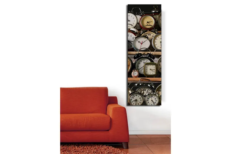 Dekorativ Canvasbilde med Klokke - Flerfarget - Innredning - Veggdekorasjon - Veggklokke