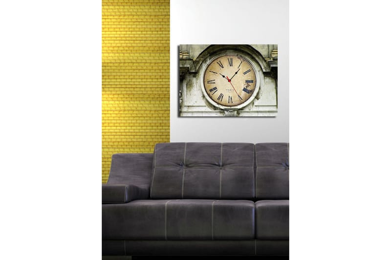 Dekorativ Canvasbilde med Klokke - Flerfarget - Innredning - Veggdekorasjon - Veggklokke