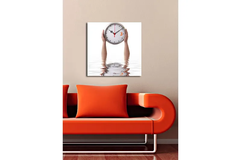 Dekorativ Canvasbilde med Klokke - Flerfarget - Innredning - Veggdekorasjon - Veggklokke
