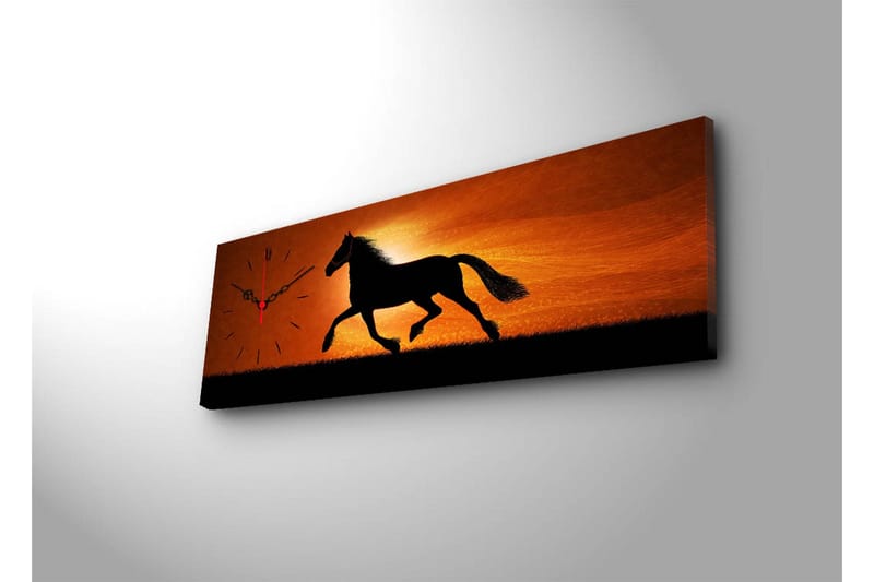 Dekorativ Canvasbilde med Klokke - Flerfarget - Innredning - Veggdekorasjon - Veggklokke