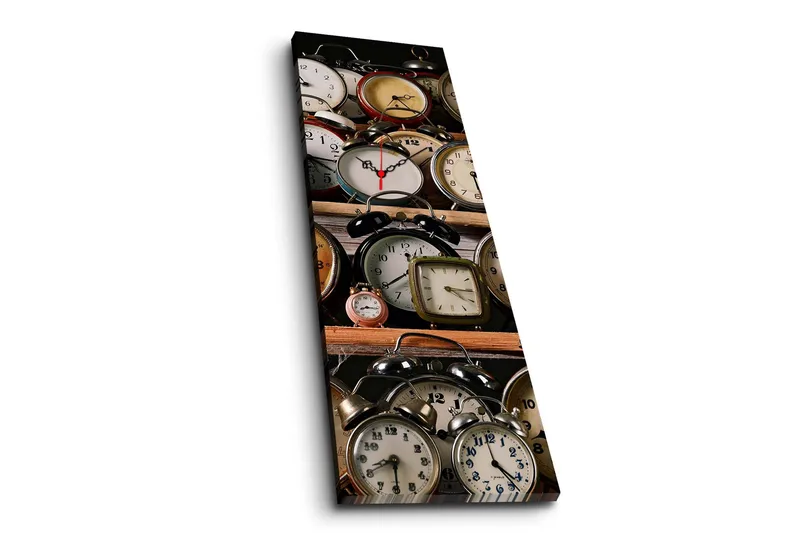 Dekorativ Canvasbilde med Klokke - Flerfarget - Innredning - Veggdekorasjon - Veggklokke