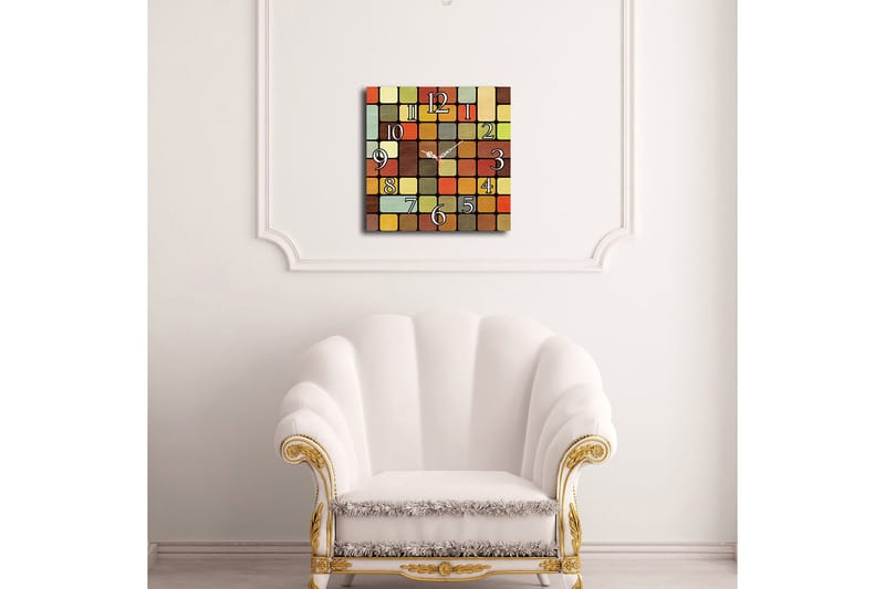 Dekorativ MDF-klokke 40x40 - Innredning - Veggdekorasjon - Veggklokke