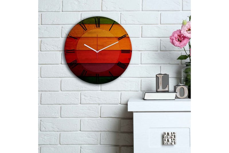 Dekorativ MDF-Klokke - Flerfarget - Innredning - Veggdekorasjon - Veggklokke