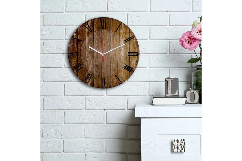 Dekorativ MDF-Klokke - Flerfarget - Innredning - Veggdekorasjon - Veggklokke