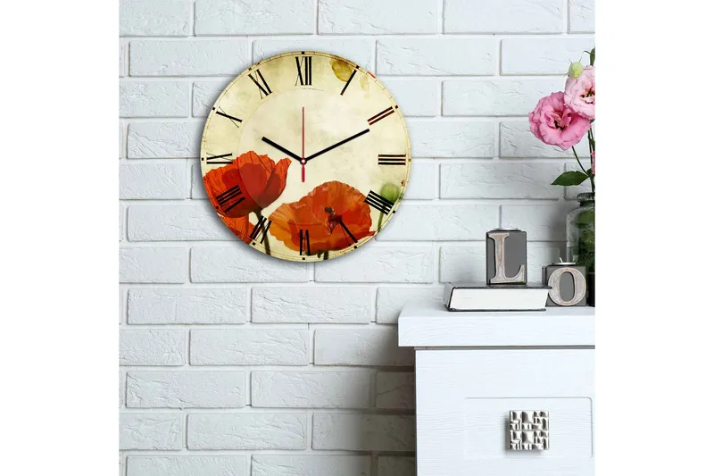 Dekorativ MDF-Klokke - Flerfarget - Innredning - Veggdekorasjon - Veggklokke