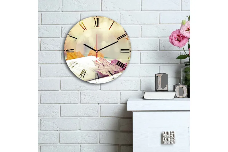 Dekorativ MDF-Klokke - Flerfarget - Innredning - Veggdekorasjon - Veggklokke