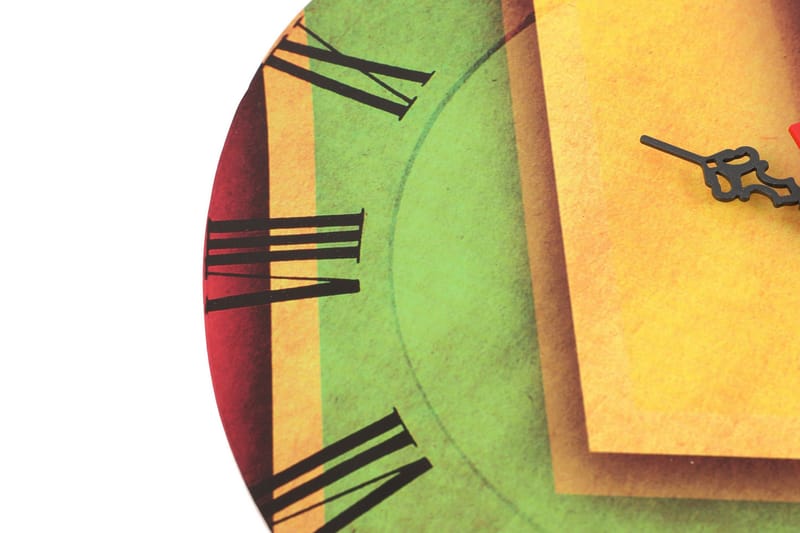 Dekorativ MDF-Klokke - Flerfarget - Innredning - Veggdekorasjon - Veggklokke