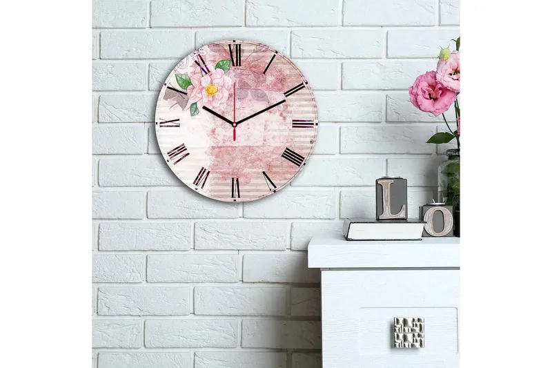 Dekorativ MDF Veggklokke 30 cm - Flerfarget - Innredning - Veggdekorasjon - Veggklokke