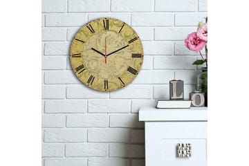 Dekorativ MDF Veggklokke 30 cm - Flerfarget - Innredning - Veggdekorasjon - Veggklokke