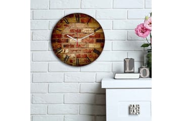 Dekorativ MDF Veggklokke 30 cm - Flerfarget - Innredning - Veggdekorasjon - Veggklokke