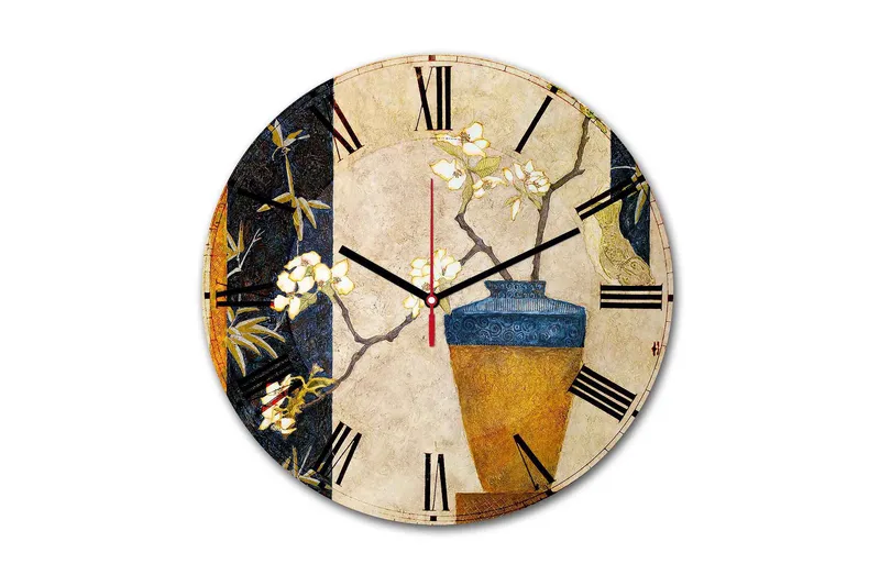 Dekorativ MDF Veggklokke 30 cm, Flerfarget