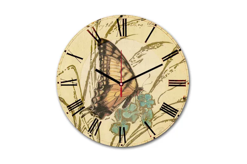 Dekorativ MDF Veggklokke 30 cm, Flerfarget