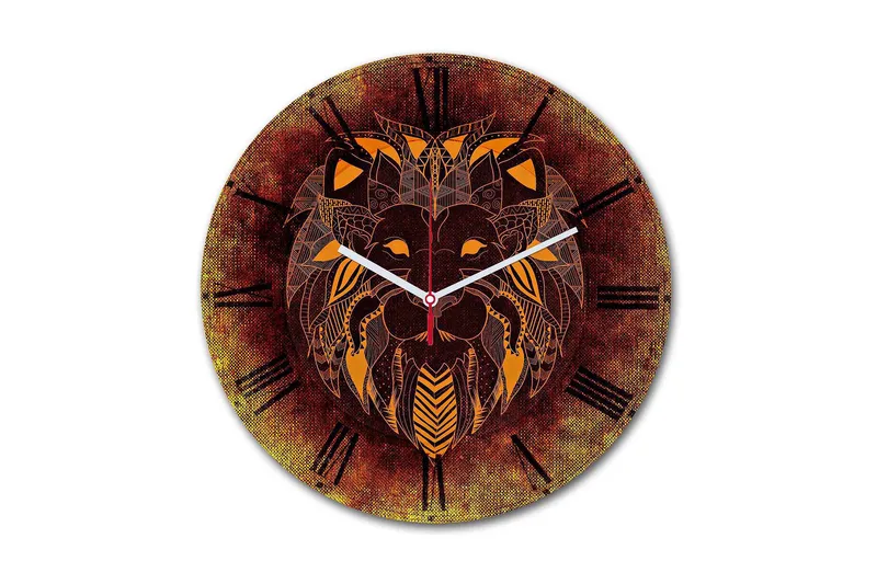 Dekorativ MDF Veggklokke 30 cm, Flerfarget