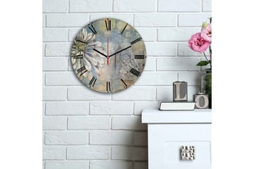 Dekorativ MDF Veggklokke 30 cm - Flerfarget - Innredning - Veggdekorasjon - Veggklokke