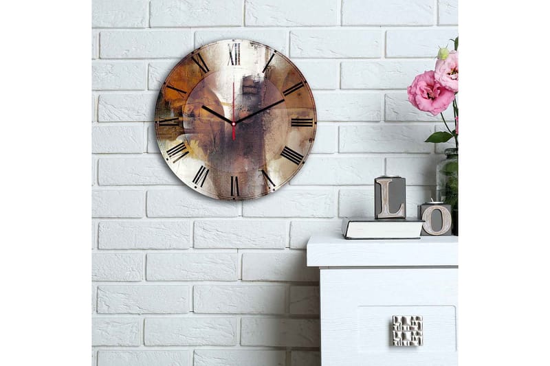 Dekorativ MDF Veggklokke 30 cm - Flerfarget - Innredning - Veggdekorasjon - Veggklokke