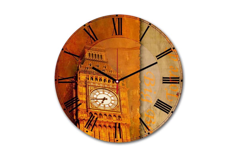 Dekorativ MDF Veggklokke 30 cm, Flerfarget