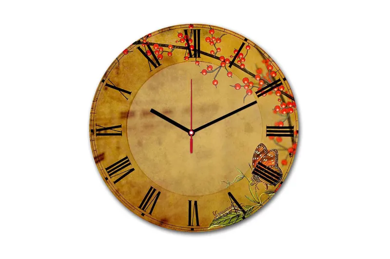 Dekorativ MDF Veggklokke 30 cm, Flerfarget