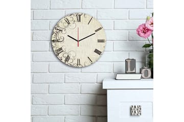 Dekorativ MDF Veggklokke 30 cm - Flerfarget - Innredning - Veggdekorasjon - Veggklokke
