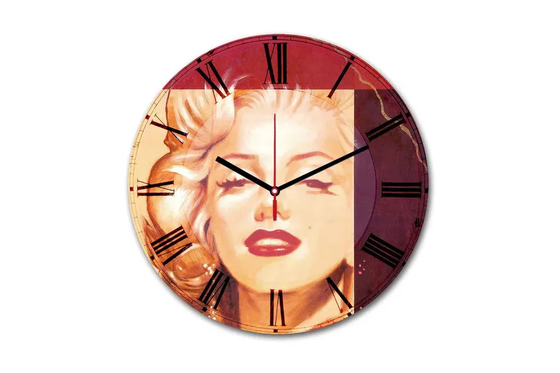 Dekorativ MDF Veggklokke 30 cm, Flerfarget