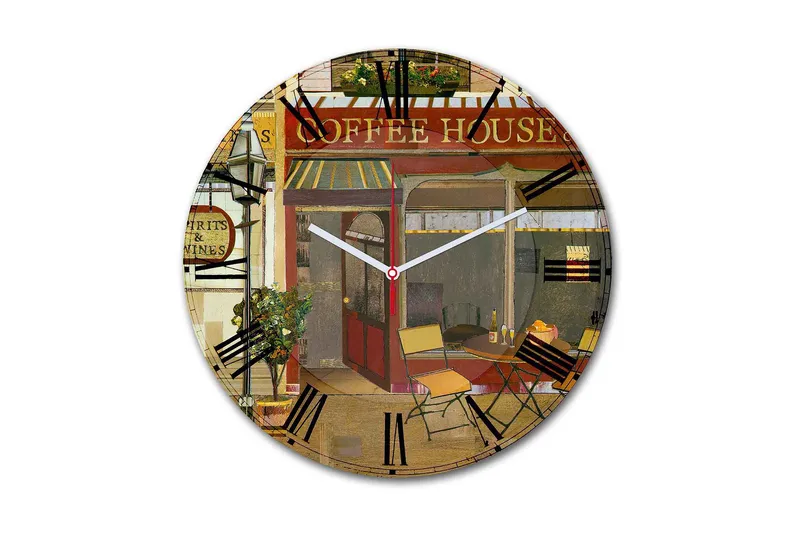 Dekorativ MDF Veggklokke 30 cm, Flerfarget