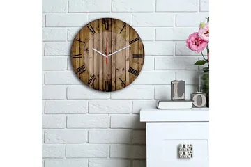 Dekorativ MDF Veggklokke 30 cm - Flerfarget - Innredning - Veggdekorasjon - Veggklokke
