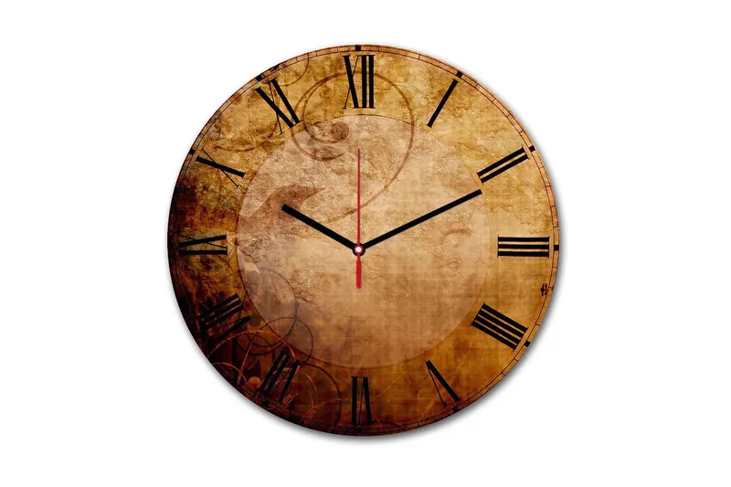 Dekorativ MDF Veggklokke 30 cm, Flerfarget