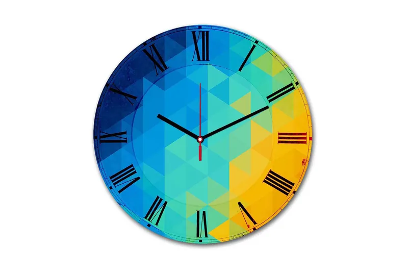 Dekorativ MDF Veggklokke 30 cm, Flerfarget