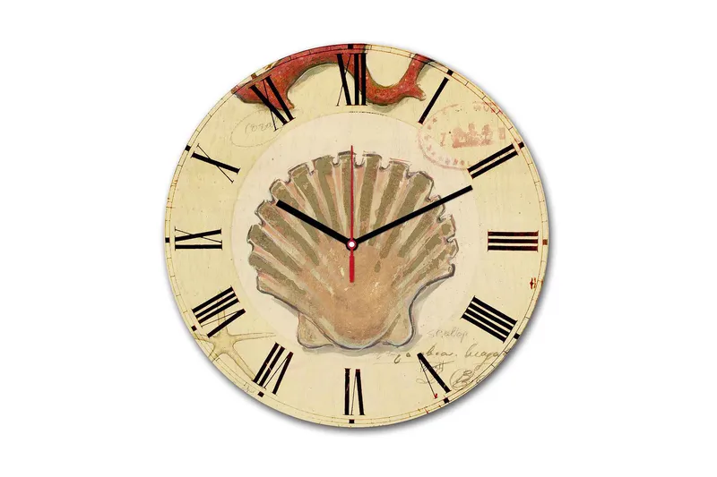 Dekorativ MDF Veggklokke 30 cm, Flerfarget
