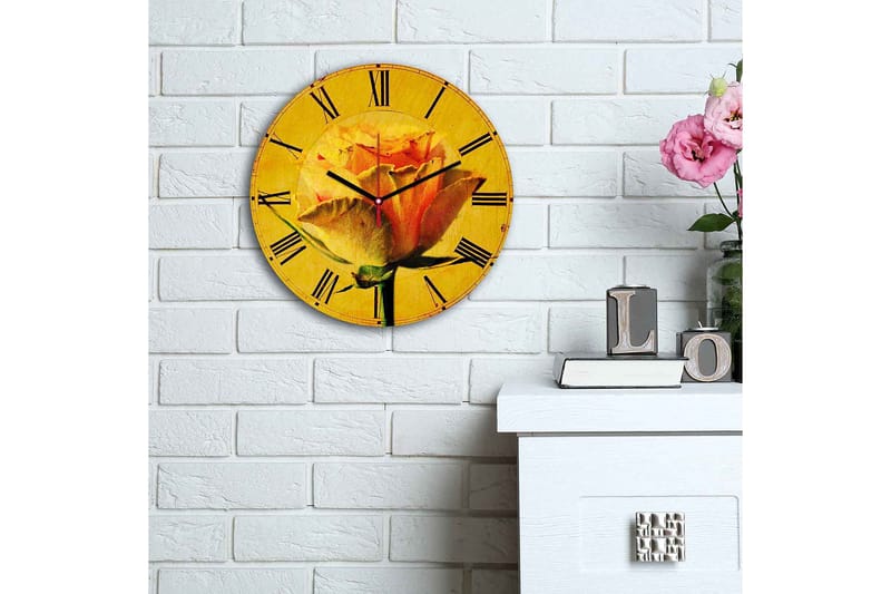 Dekorativ MDF Veggklokke 30 cm - Flerfarget - Innredning - Veggdekorasjon - Veggklokke