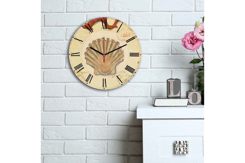 Dekorativ MDF Veggklokke 30 cm - Flerfarget - Innredning - Veggdekorasjon - Veggklokke