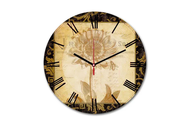 Dekorativ MDF Veggklokke 30 cm, Flerfarget